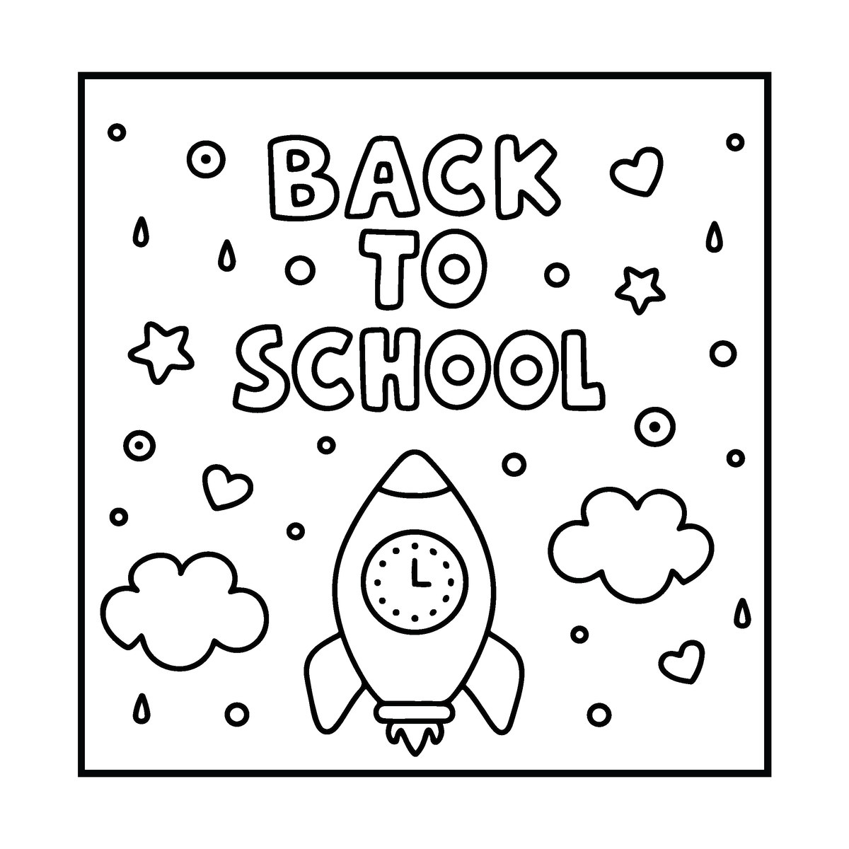 Back to School Bold and Easy Coloring Book for Kids – Digital Version (PDF