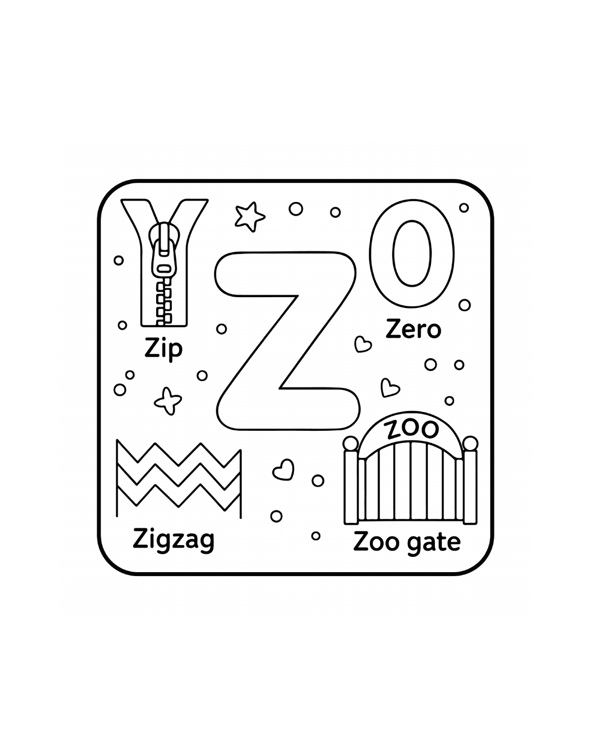 ABC Alphabet Coloring Book for Kids – Printable PDF (26 Pages)