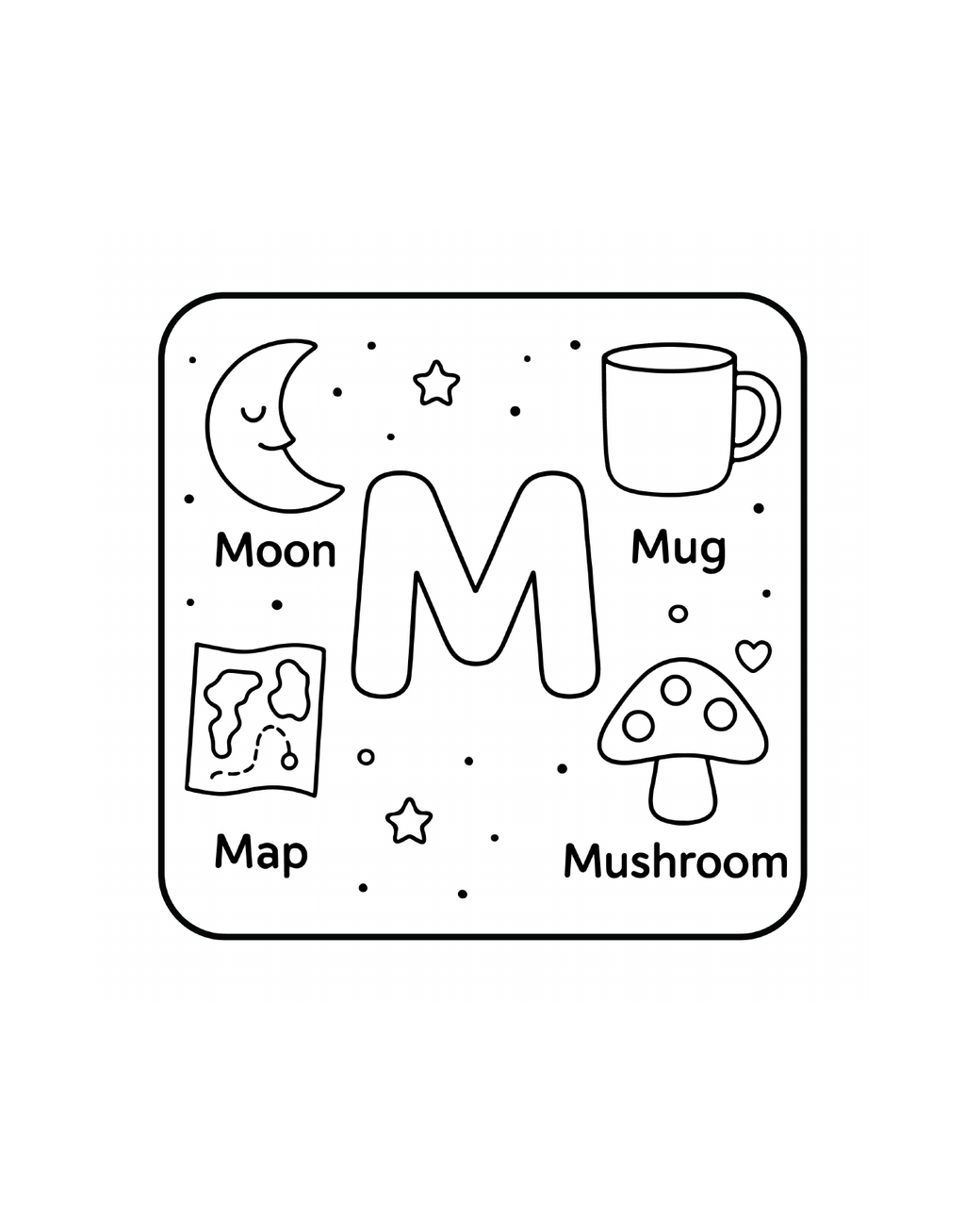 ABC Alphabet Coloring Book for Kids – Printable PDF (26 Pages)