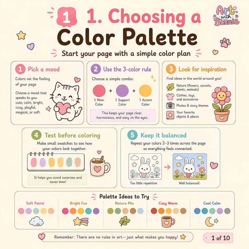 Kawaii Unicorn Space Coloring Book — 30 Pages