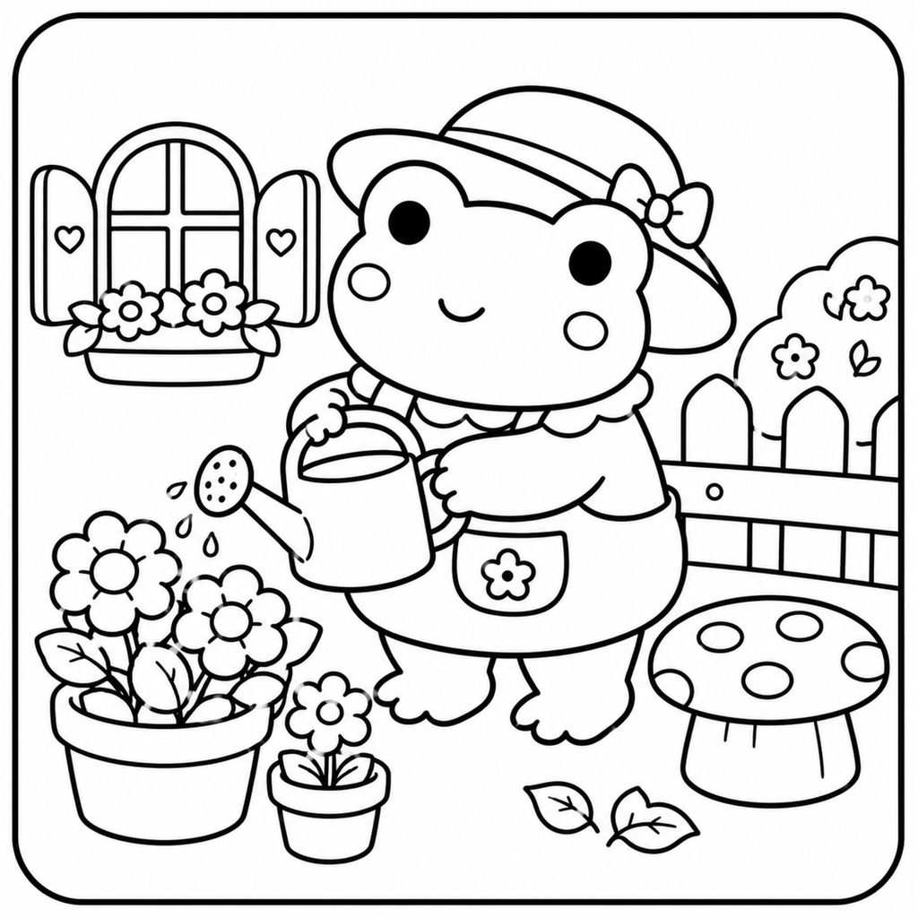 Cozy Frog Days Coloring Book – 30 Printable Pages (Digital PDF