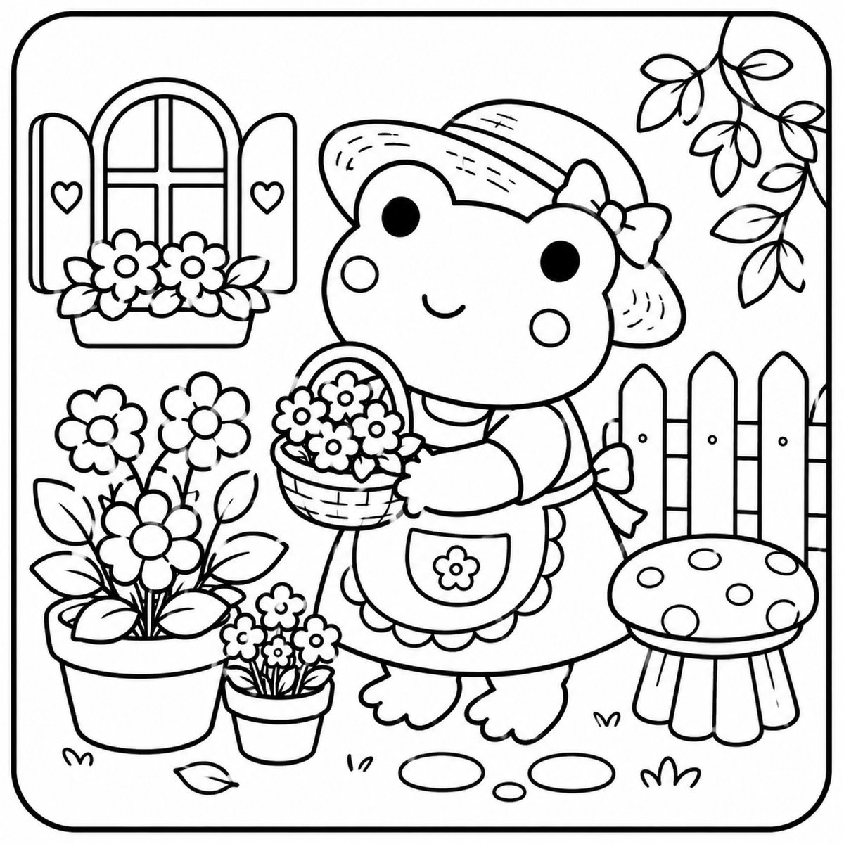 Cozy Frog Days Coloring Book – 30 Printable Pages (Digital PDF