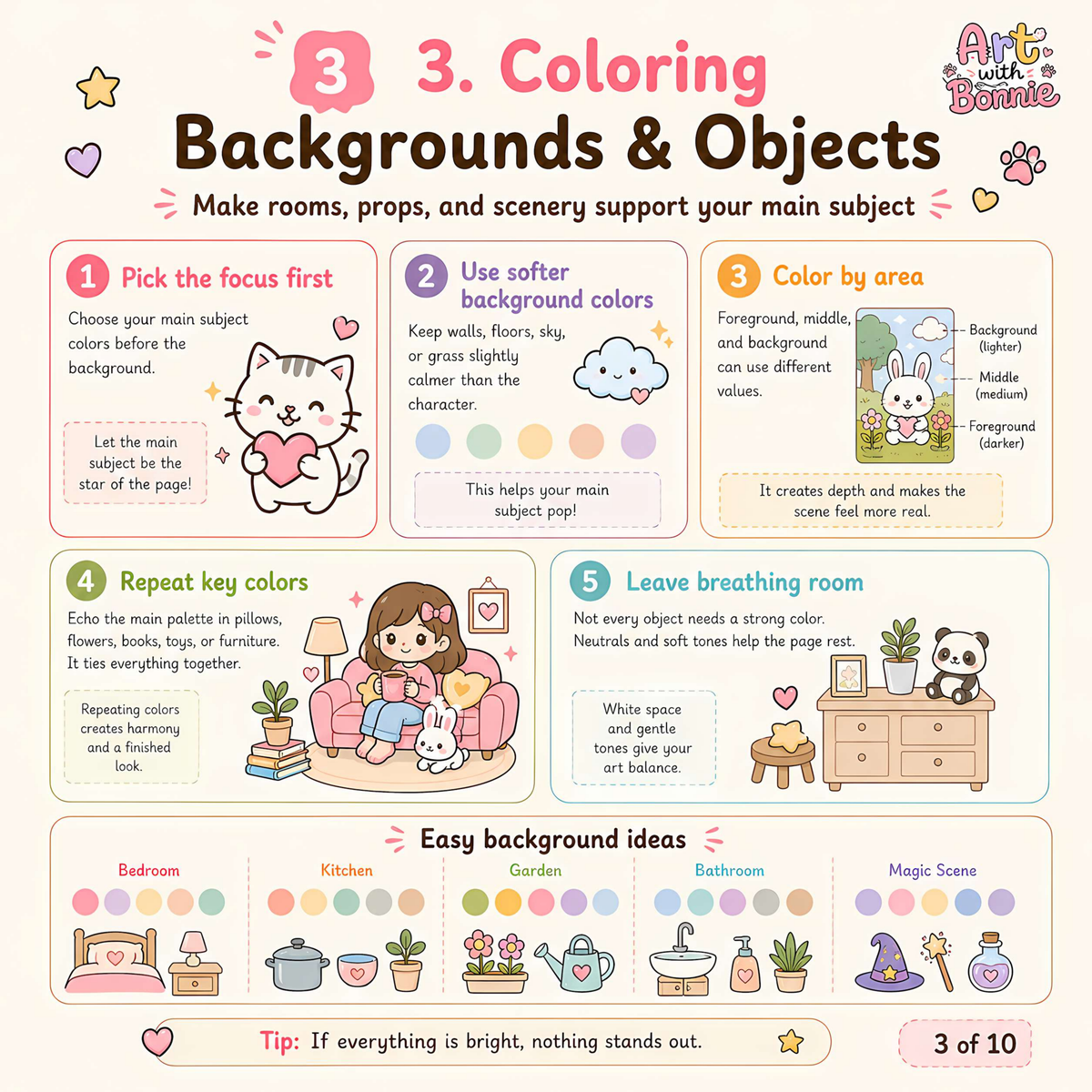 Guide on choosing a color palette for the Cozy Cat Coloring Book with tips and inspiration for coloring.